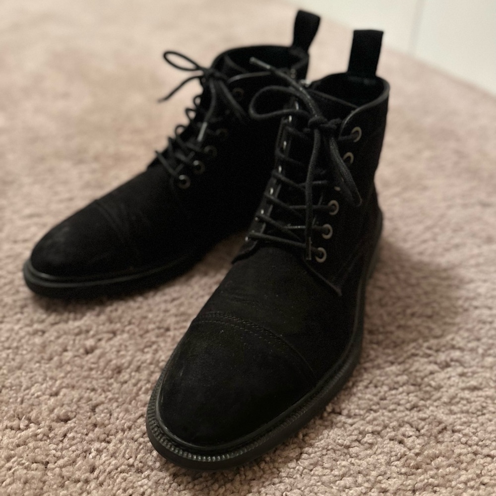 Black Faux Suede Boots